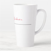 White Red Trendy Handwriting Schlicht Creative Mod Milchtasse (Rechts)