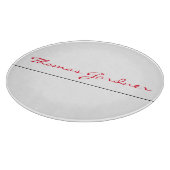White Red Trendy Handwriting Schlicht Creative Mod Schneidebrett (Ecke)