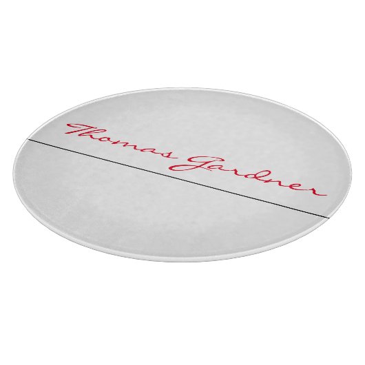 White Red Trendy Handwriting Schlicht Creative Mod Schneidebrett (Ecke)