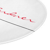 White Red Trendy Handwriting Schlicht Creative Mod Schneidebrett (Ecke)