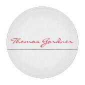 White Red Trendy Handwriting Schlicht Creative Mod Schneidebrett (Vorderseite)