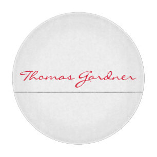 White Red Trendy Handwriting Schlicht Creative Mod Schneidebrett