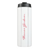 White Red Trendy Handwriting Schlicht Creative Mod Thermosbecher (Vorderseite)