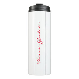 White Red Trendy Handwriting Schlicht Creative Mod Thermosbecher