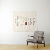 White Red Wine Glass Wedding Welcome Wandteppich (Beispiel (Horizontal))