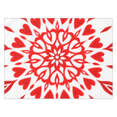 White Red Winter Blume Herz Mandala Weihnachten Tischdecke (Vorderseite (Horizontal))