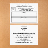 White-Referenz-Karte im Geschäft oder im Shop Empfehlungskarte