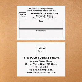 White-Referenz-Karte im Geschäft oder im Shop Empfehlungskarte