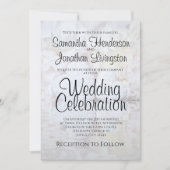 White Reflection Peony Blume & Hearts Wedding Einladung (Vorderseite)