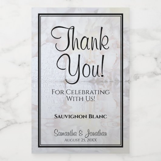 White Reflections Danke Wedding Mini Weinetikett (Einzelnes Label)