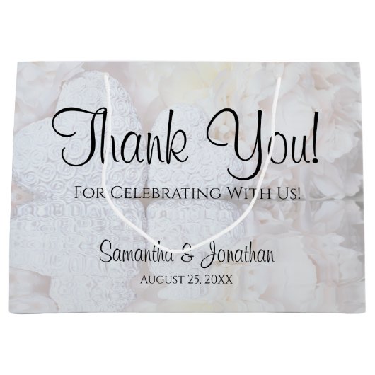 White Reflections Hochzeit Vielen Dank Geschenk Ta Große Geschenktüte (Vorderseite)