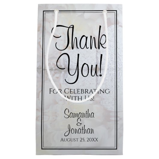 White Reflections Hochzeit Vielen Dank Geschenk Ta Kleine Geschenktüte (Vorderseite)