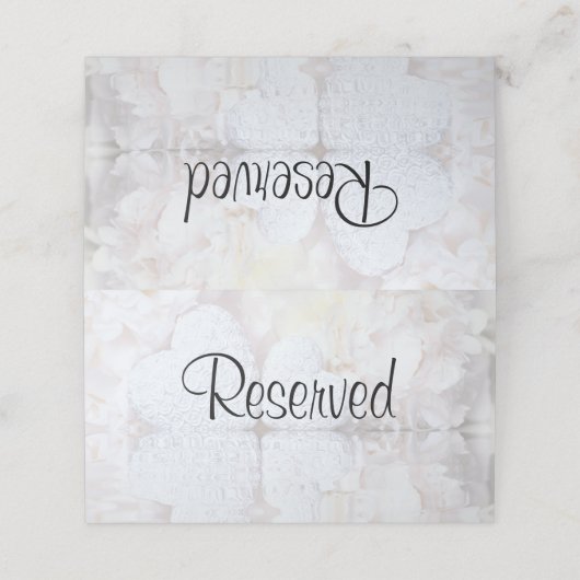 White Reflections Hochzeitreservierte Platzkarten (Außenseite Aufgefaltet)