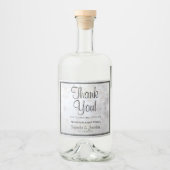 White Reflections Vielen Dank für Ihre Hochzeit Alkoholflaschenetikett (Vorderseite)