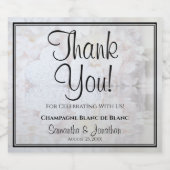 White Reflections Vielen Dank für Ihre Hochzeit Schaumweinetikett (Einzelnes Label)