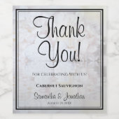 White Reflections Vielen Dank für Ihre Hochzeit Weinetikett (Einzelnes Label)