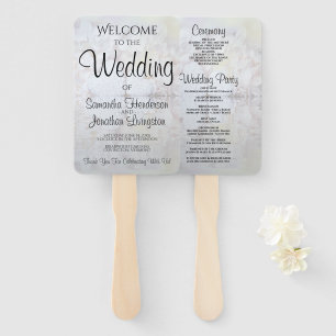 White Reflections Wedding Fans mit Programm Fächer