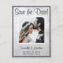 White Reflections Wedding Save the Date Postcard Postkarte