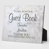 White Reflections Wedding Sign Unser Gästebuchzeic Fotoplatte (Seite)