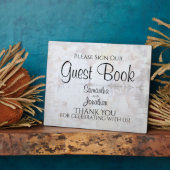 White Reflections Wedding Sign Unser Gästebuchzeic Fotoplatte (Seite)