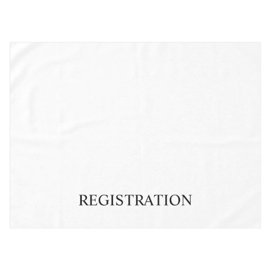 White Registration Desk Tischdecke (Vorderseite (Horizontal))