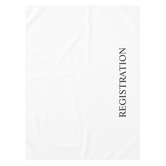 White Registration Desk Tischdecke (Vorderseite)