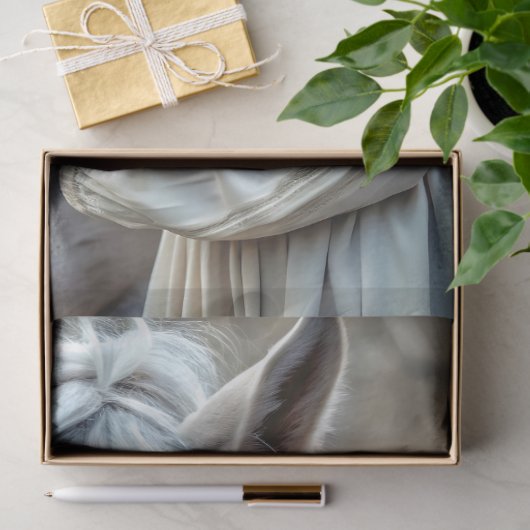 White Reins Decoupage Seidenpapier (Geschenk)