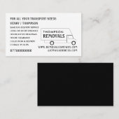 White Removal Van, Removal Company Visitenkarte (Vorne/Hinten)