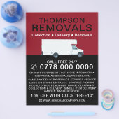 White Removal Van, Umzugsfirmenwerbung Flyer (Einzeln)