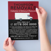 White Removal Van, Umzugsfirmenwerbung Flyer (Hand)