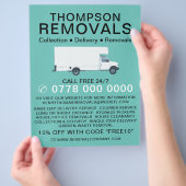 White Removal Van, Umzugsfirmenwerbung Flyer (Hand)