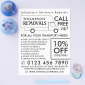 White Removal Van, Umzugsfirmenwerbung Flyer (Einzeln)