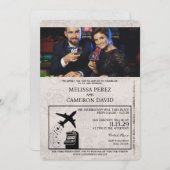 White Reno Passport Einladung zur Hochzeit (Vorne/Hinten)