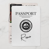 White Reno Passport Save the Date (Vorne/Hinten)
