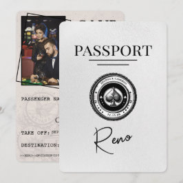 White Reno Passport Save the Date