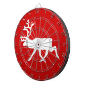 White Rentier/Kariou-Silhouette Dartscheibe (Vorderseite rechts)