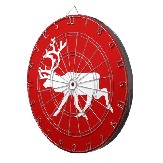 White Rentier/Kariou-Silhouette Dartscheibe (Vorderseite rechts)