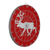 White Rentier/Kariou-Silhouette Dartscheibe (Vorderseite Links)