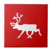 White Rentier/Kariou-Silhouette Fliese (Vorderseite)