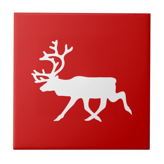 White Rentier/Kariou-Silhouette Fliese (Vorderseite)