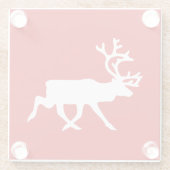 White Rentier/Kariou-Silhouette Glasuntersetzer (Rückseite)