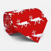 White Rentier/Kariou-Silhouette Krawatte (Gerollt)