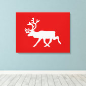 White Rentier/Kariou-Silhouette Leinwanddruck (Insitu (Holzboden))