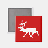 White Rentier/Kariou-Silhouette Magnet (Vorderseite/Rückseite)