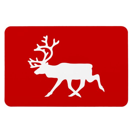 White Rentier/Kariou-Silhouette Magnet (Horizontal)