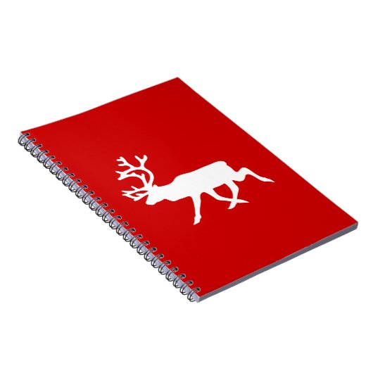 White Rentier/Kariou-Silhouette Notizblock (Rechte Seite)