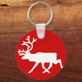 White Rentier/Kariou-Silhouette Schlüsselanhänger (Vorderseite)