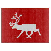 White Rentier/Kariou-Silhouette Schneidebrett (Vorderseite)