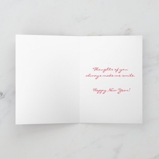WHITE RETRIEVER TRAING BOW HAPPY NEW YEAR CARD DANKESKARTE (Innenseite)