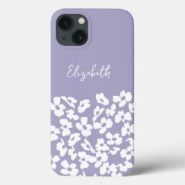 White Retro Dogwood Blume Individuelle Name Case-Mate iPhone Hülle